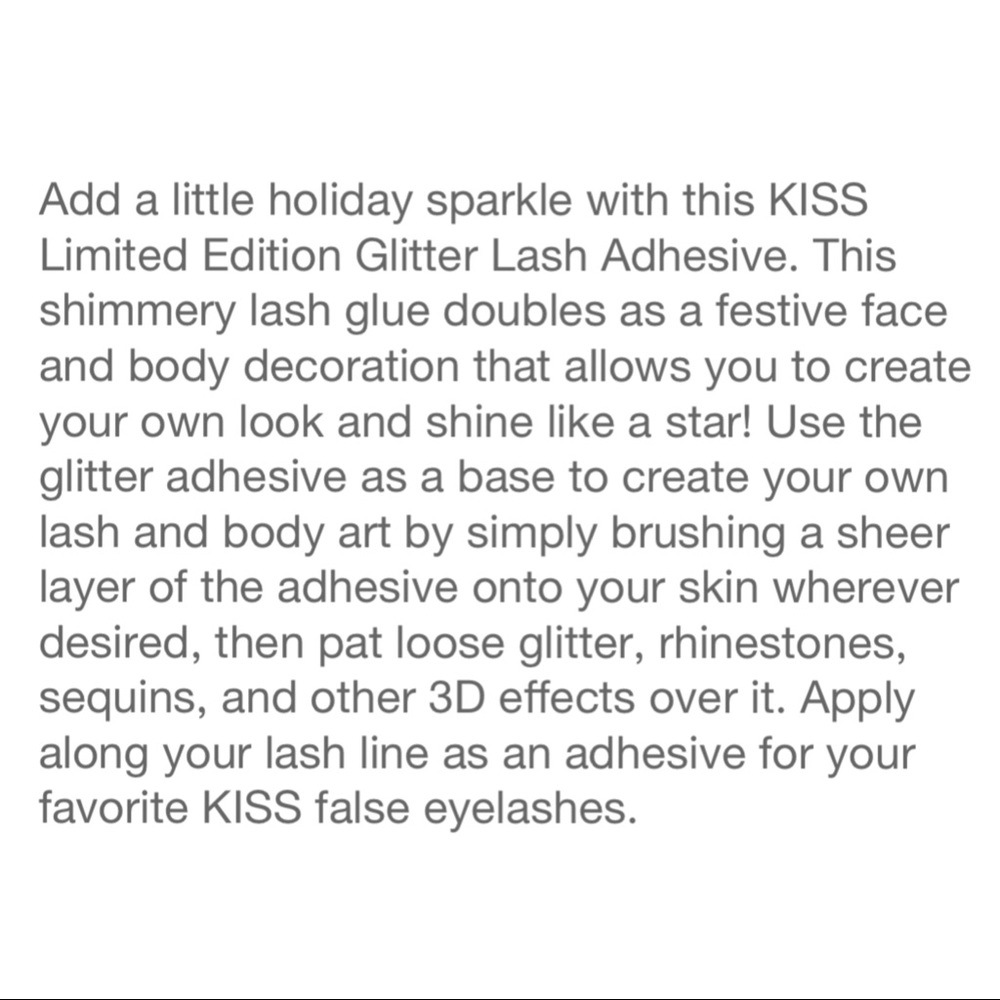 3/$15 🌸 Kiss Glitter Adhesive Holiday False Lash Glue Body Face Shimmer - Picture 5 of 7